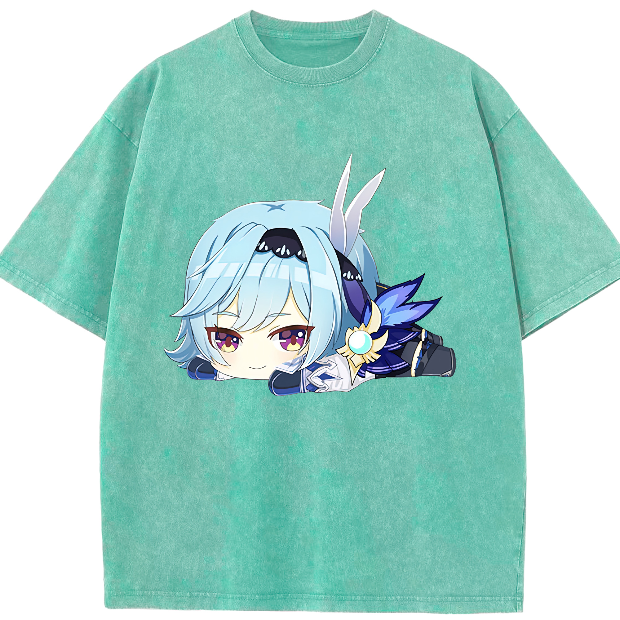 げんし神 优菈 ゆうら genshin Yūra 綿100% ヴィンテージ風 半袖Tシャツ（フロントプリント）
